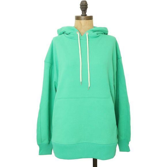 EVERLANE The Track Organic Cotton Hoodie Sweatshirt S Bright Jade Green NWT B62 - Picture 2 of 6